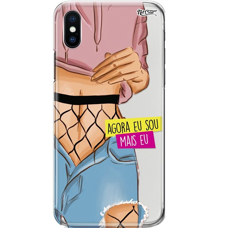 Capa Silicone NetCase Transparente Agora Eu Sou Mais Eu