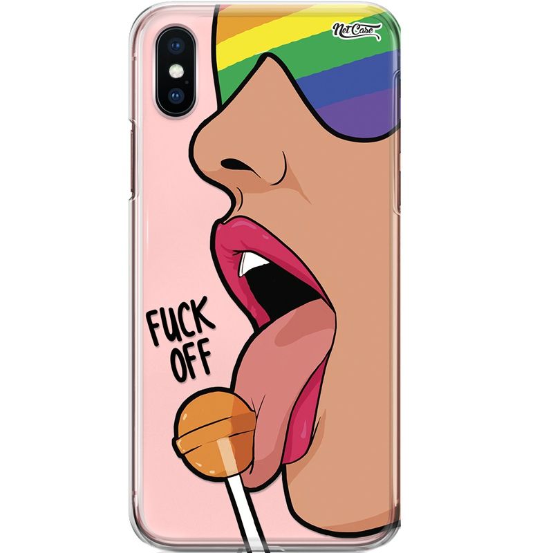 Capa Silicone NetCase Transparente F*CK Off