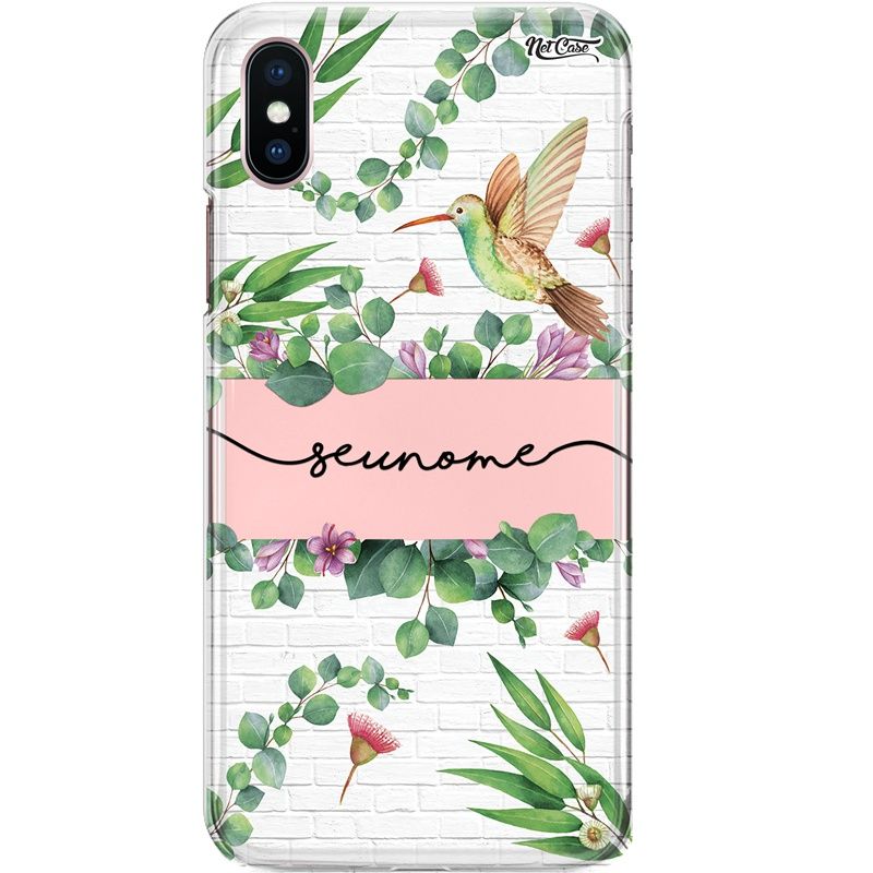 Capa Silicone NetCase Transparentea Nome Beija-Flor