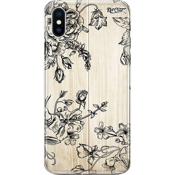 Capa Silicone NetCase Chapada Flowers and Plants On Wood