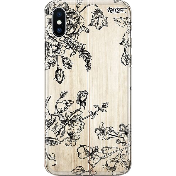 Capa Silicone NetCase Chapada Flowers and Plants On Wood