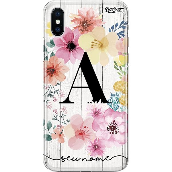 Capa Silicone NetCase Chapada Nome Watercolor Summer Flowers