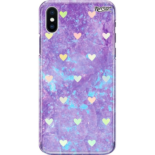 Capa Silicone NetCase Holográfica Little Violet and Blue Hearts