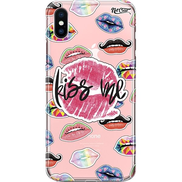 Capa Silicone NetCase Transparente Types of Mouths: Kiss Me