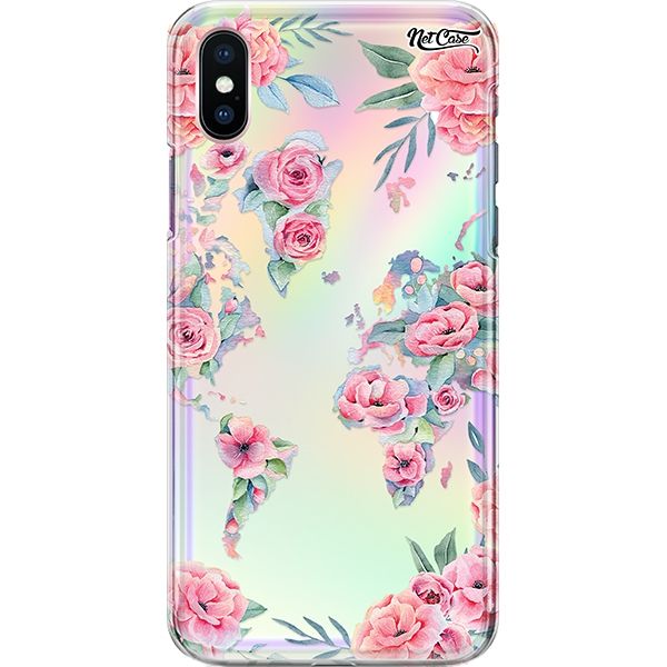 Capa Silicone NetCase Holográfica Flowery Continents