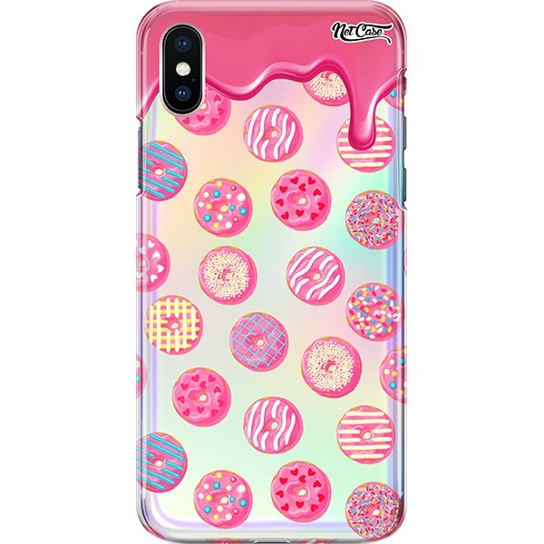 Capa Silicone NetCase Holográfica Pink Donuts