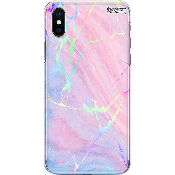 Capa Silicone NetCase Holográfica Watercolor Pink and Blue Painting