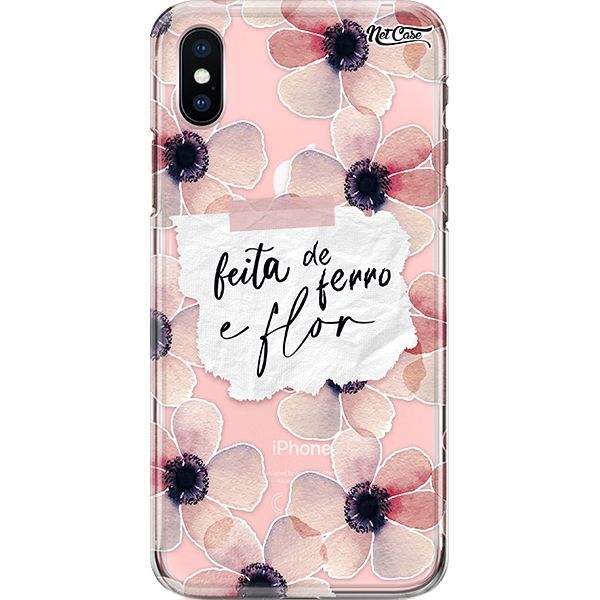 Capa Silicone NetCase Transparente Flowers: Feito de Ferro e Flor