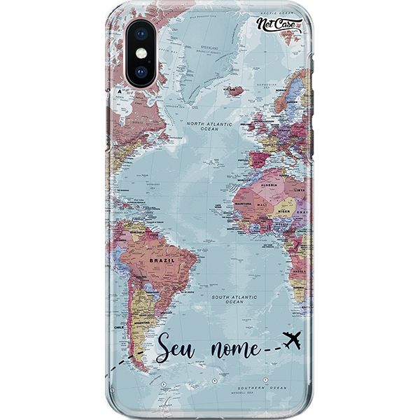 Capa Silicone NetCase Chapada Nome Map of South America and Africa