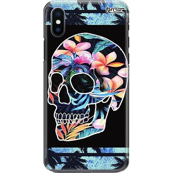 Capa Silicone NetCase Chapada Tropical Skull Flowers