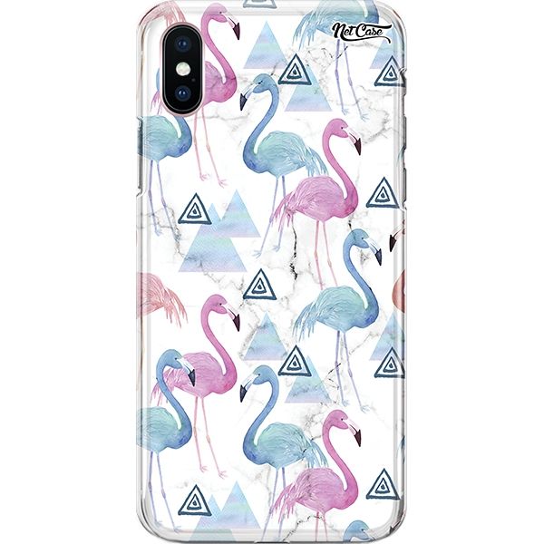 Capa Silicone NetCase Chapada Blue and Pink Flamingo Triangles