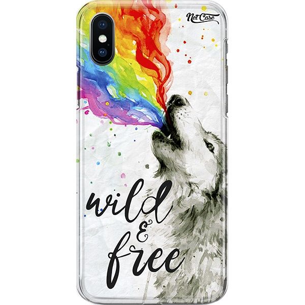 Capa Silicone NetCase Chapada Rainbow Wolf: Wild & Free