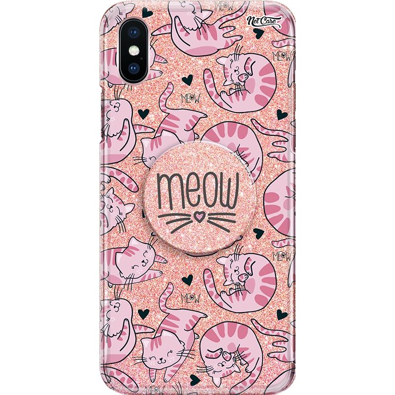 Capa Netcase Glitter + Pop 3in1 Rosê - Meow