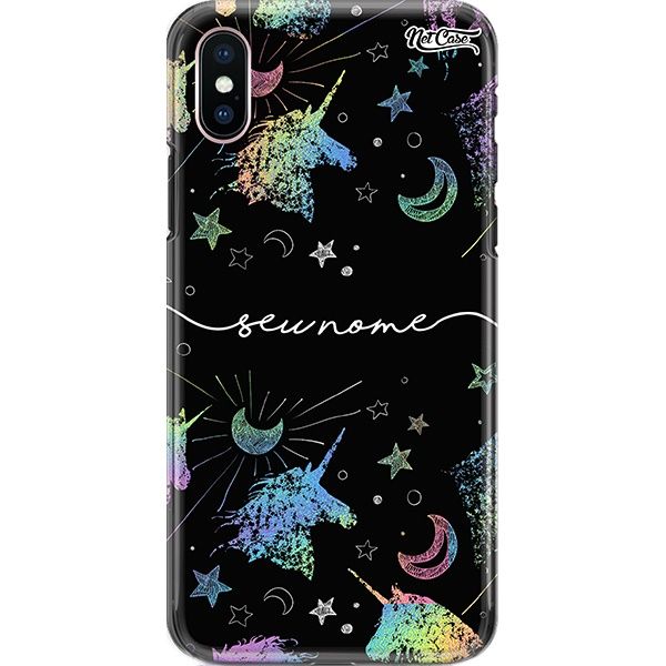 Capa Silicone NetCase Chapada Nome Unicorn in Colored Crayons