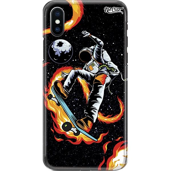 Capa Silicone NetCase Chapada Astronaut with Skateboard On Fire