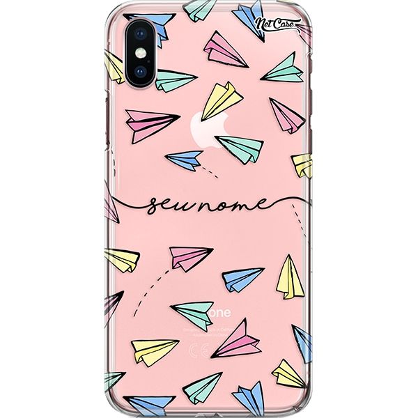 Capa Silicone NetCase Transparente Nome Paper Airplanes