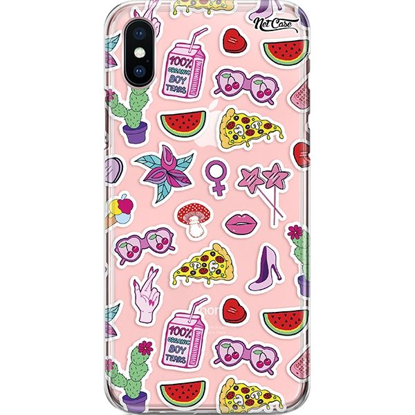 Capa Silicone NetCase Transparente Patches 100% Organic Boys Tears