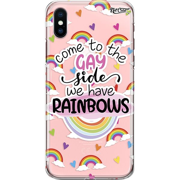 Capa Silicone NetCase Transparente Come to the Gay Side, We Have Rainbows