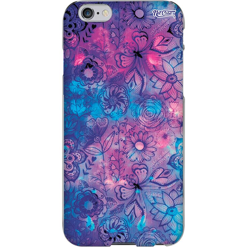 Capa Silicone NetCase Chapada Jardim Violeta e Azul