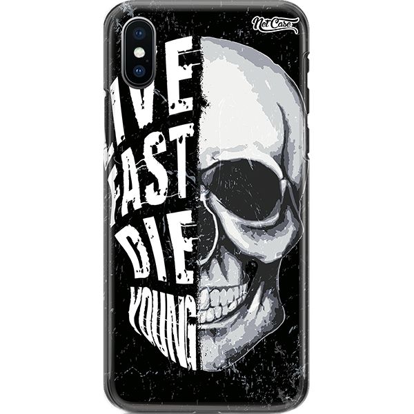Capa Silicone NetCase Chapada Crânio: Live Fast, Die Young