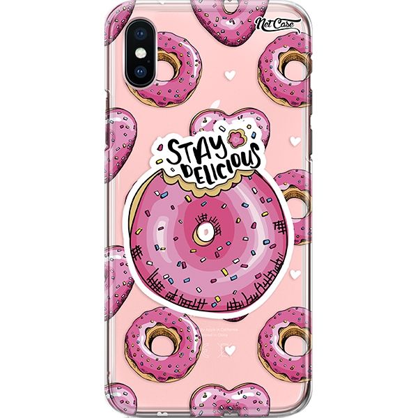 Capa Silicone NetCase Transparente Donut Stay Delicious