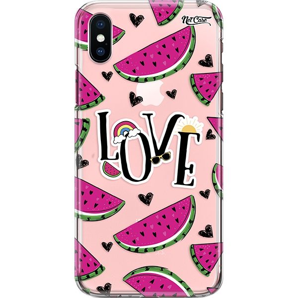 Capa Silicone NetCase Transparente Love Watermelons