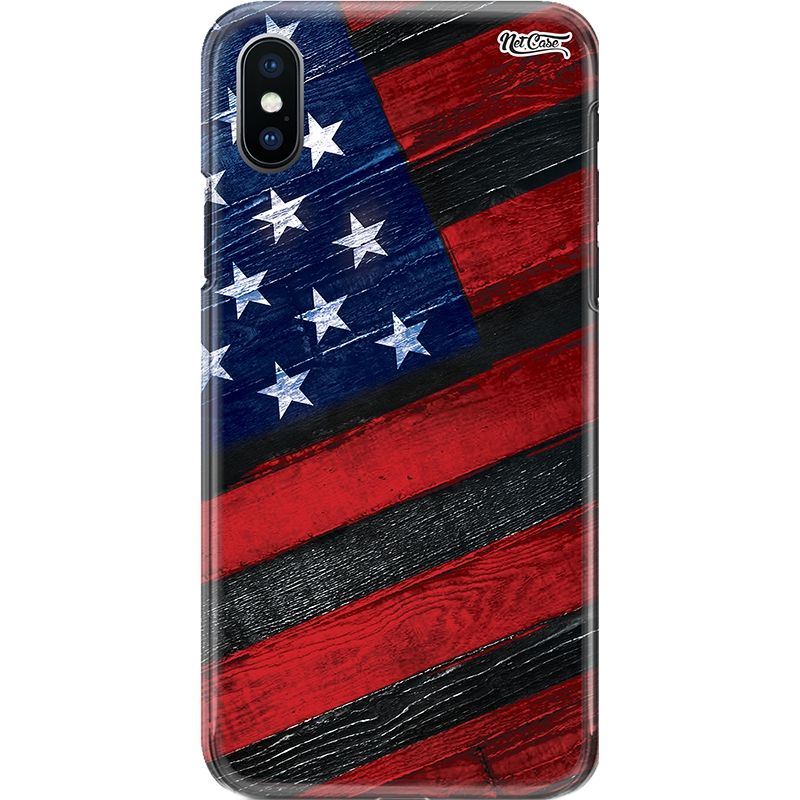 Capa Silicone NetCase Chapada Wooden American Flag