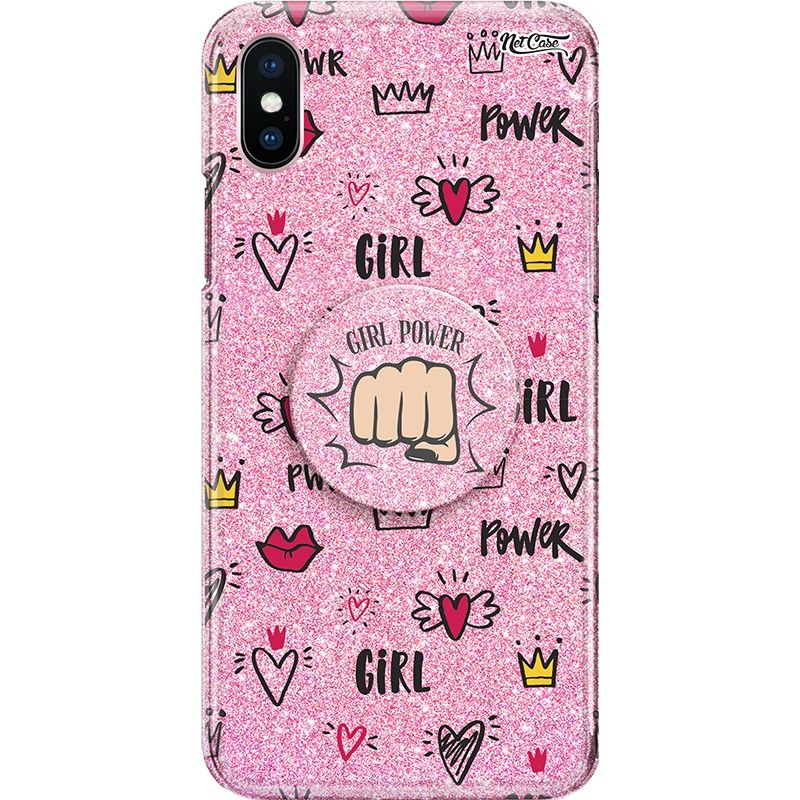 Capa Netcase Glitter + Pop 3in1 Rosa - Girl Power