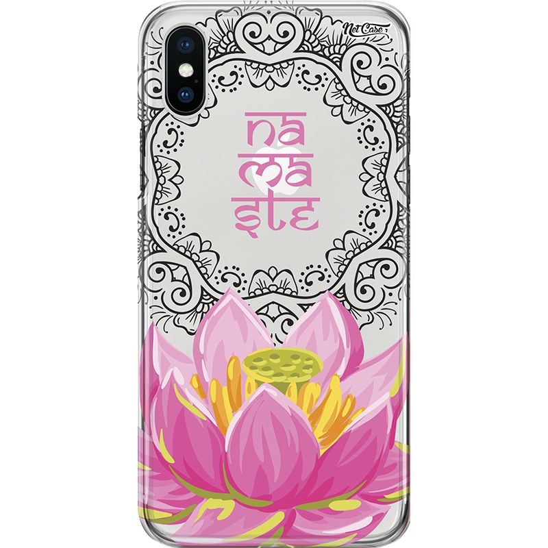 Capa Silicone NetCase Transparente Mandala Flor de Lótus Ideograma