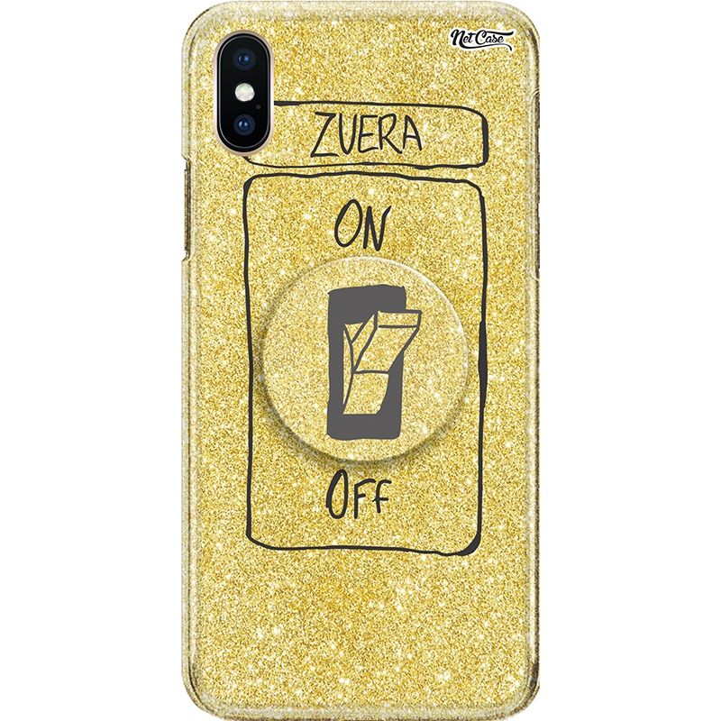 Capa Netcase Glitter + Pop 3in1 Dourado - Zueira On/Off