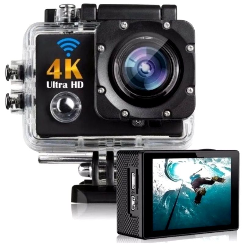 Câmera de Ação Esportiva 4K Ultra HD WiFi 1080P 1160 - Preto