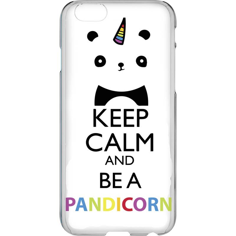 Capa Silicone NetCase Transparente ''Keep Calm and Be a Pandicorn''