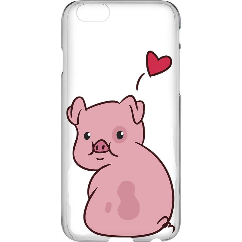 Capa Silicone NetCase Vazada Pig Thinking of Love