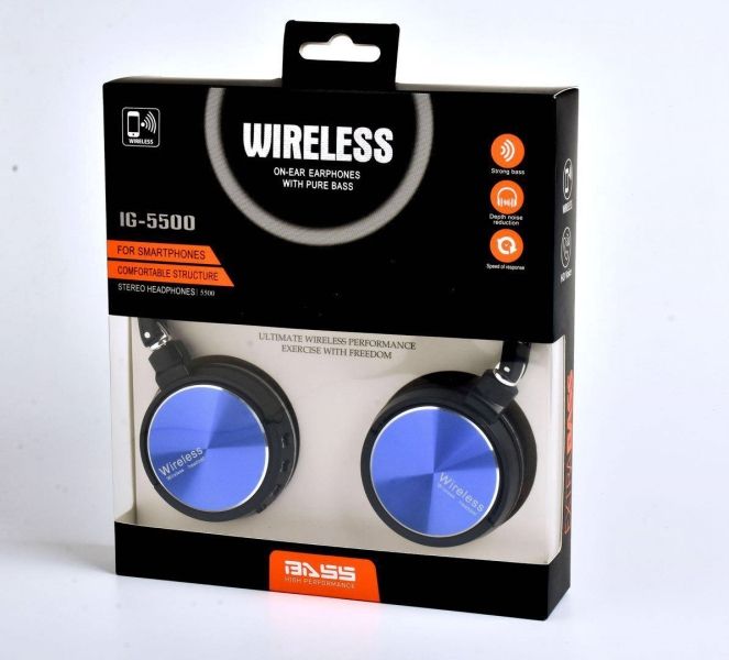 Fone de Ouvido sem Fio Bluetooth Igoodlo IG-5500 - Azul Royal