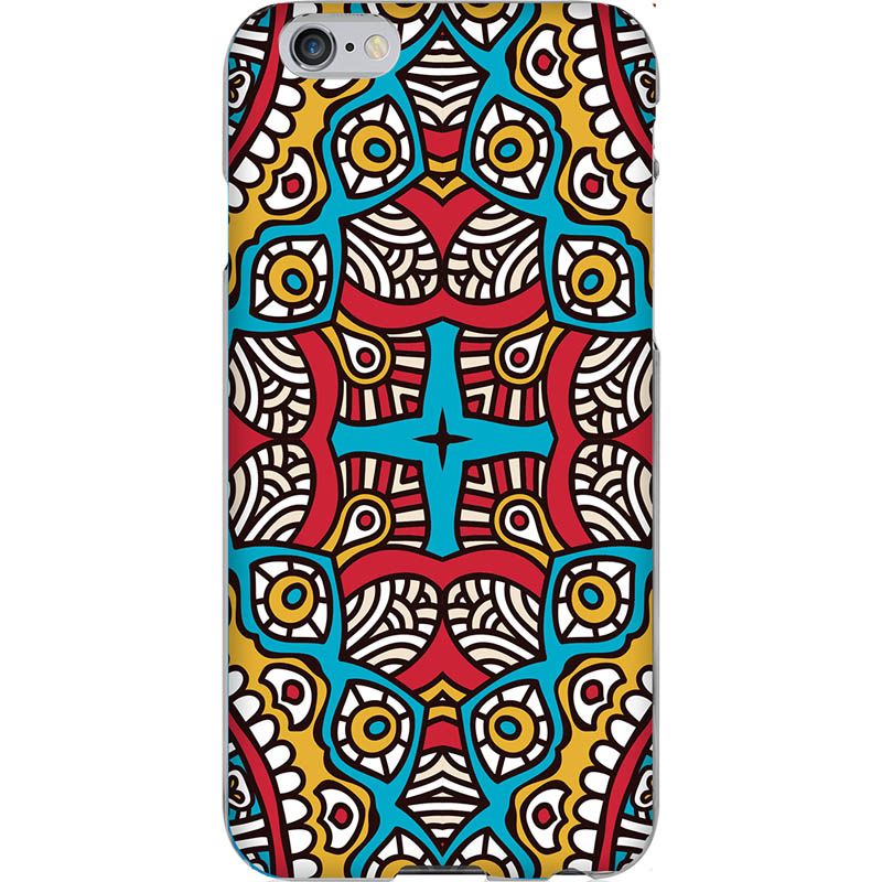 Capa Silicone NetCase Chapada Mandala Étnica Vermelho,Amarelo e Azul