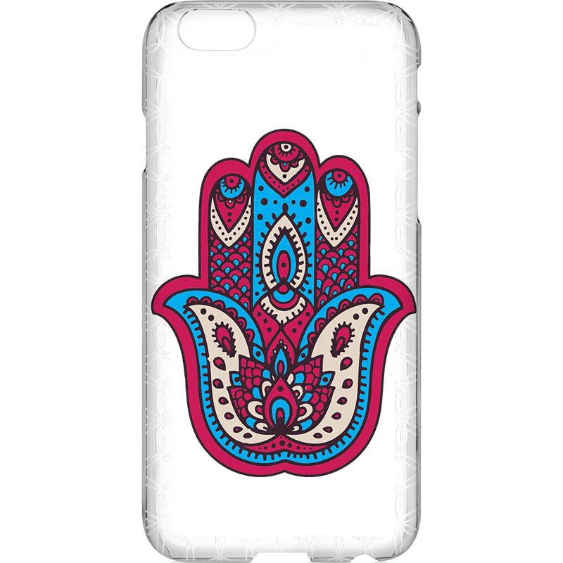 Capa Silicone NetCase Vazada Hamsá Vermelho e Azul