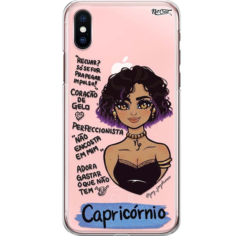 Capa Silicone NetCase Transparente Signo Capricórnio