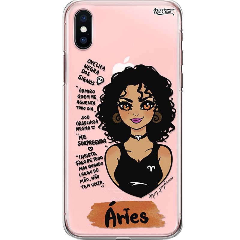 Capa Silicone NetCase Transparente Signo Áries