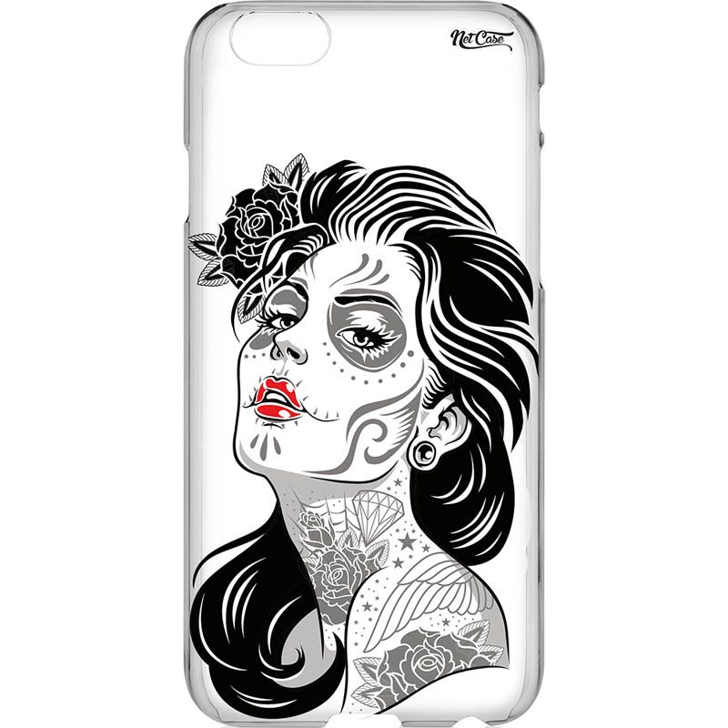 Capa Silicone NetCase Vazada La Catrina Black & White