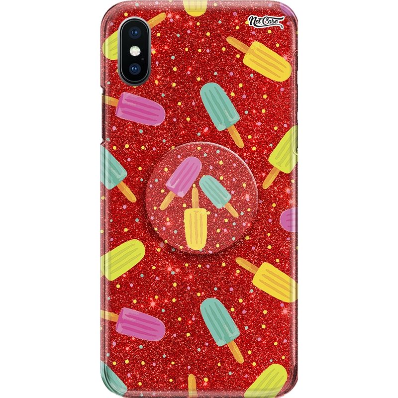 Capa Netcase Glitter + Pop 3in1 Vermelho - Picolés