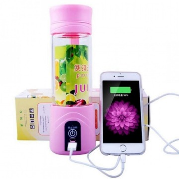 Mini Liquidificador Portátil 380ml - 2000mAh - Rosa