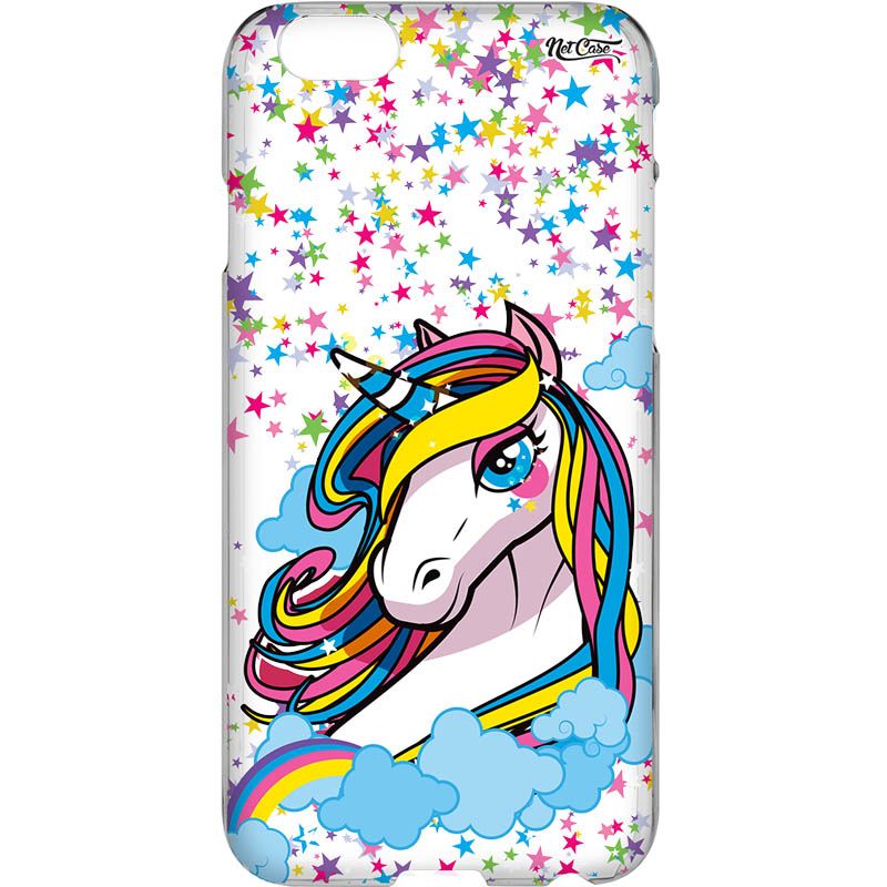 Capa Silicone NetCase Vazada Unicórnio Nuvens e Estrelas