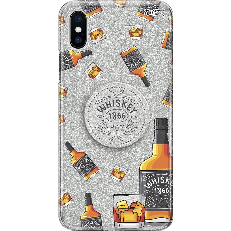 Capa Netcase Glitter + Pop 3in1 Prata - Jack Whiskey