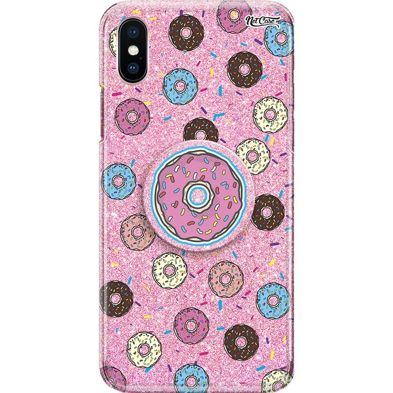 Capa Netcase Glitter + Pop 3in1 Rosa - Donuts