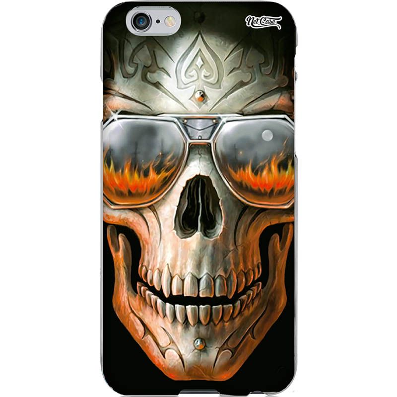 Capa Silicone NetCase Chapada Skull Glasses On Fire
