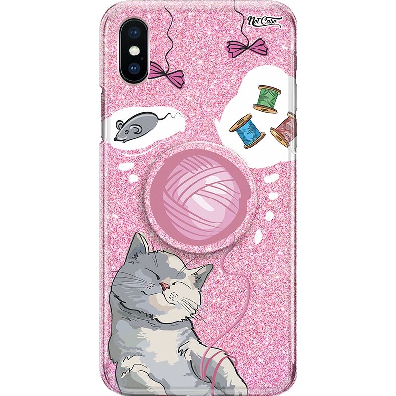 Capa Netcase Glitter + Pop 3in1 Rosa - Cat Dream