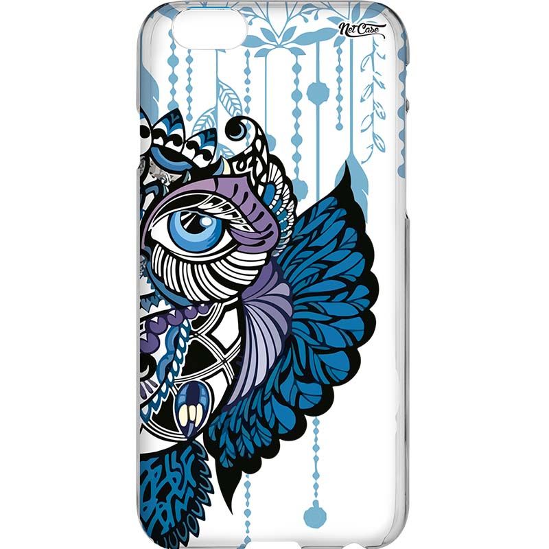Capa Silicone NetCase Vazada Coruja Floral Azul