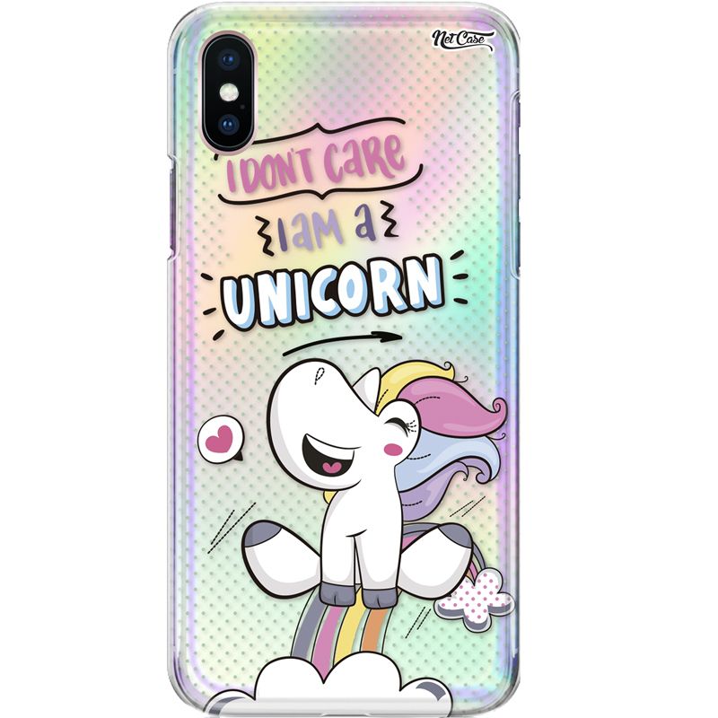 Capa Silicone NetCase Holográfica Poás 'I Don't Care'...