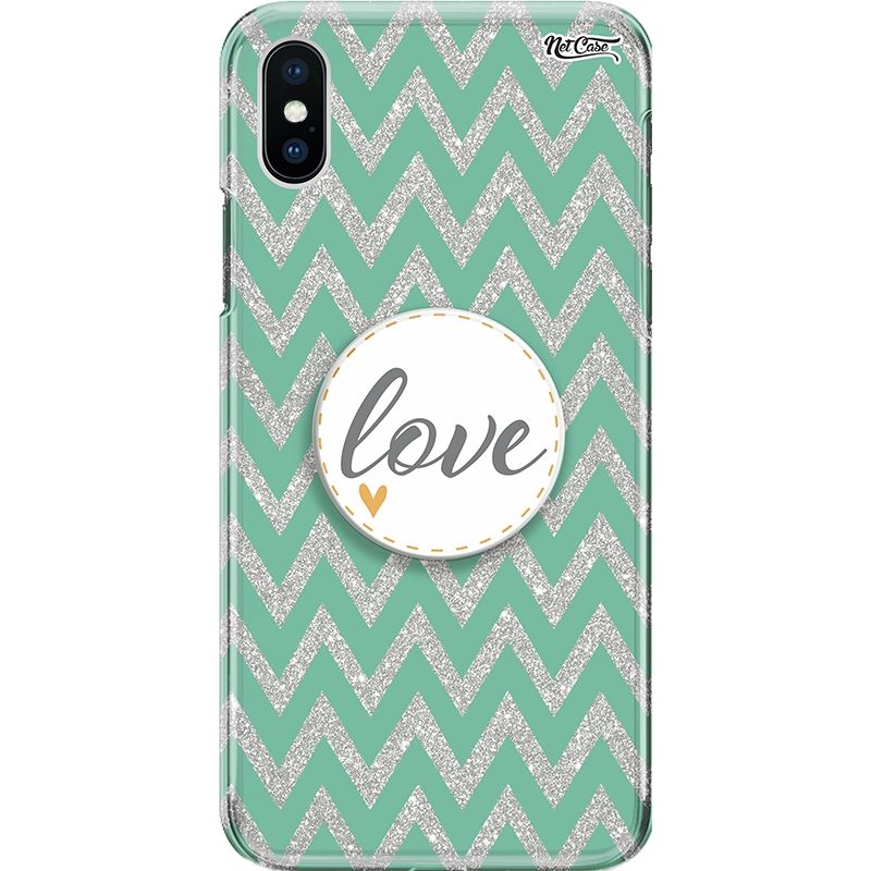 Capa Netcase Glitter + Pop 3in1 Prata - Zig Zag Love