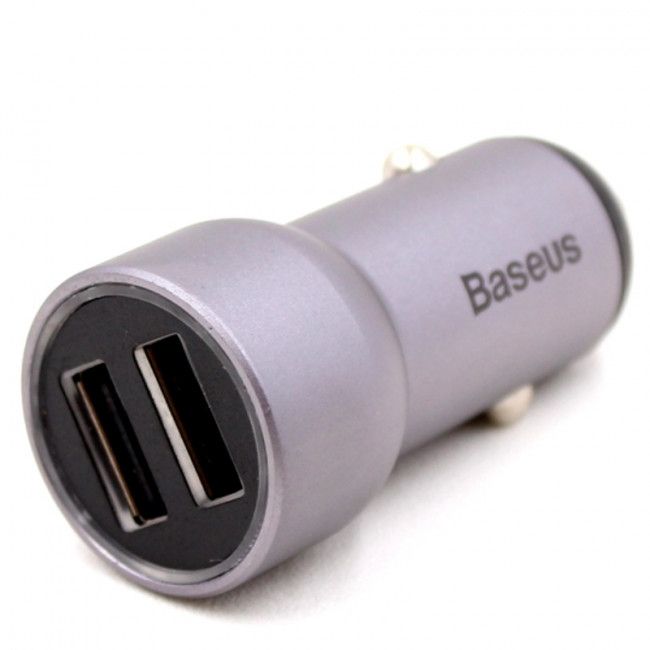 Carregador Veicular Baseus Usb Dual Little Giant Universal - Grafite